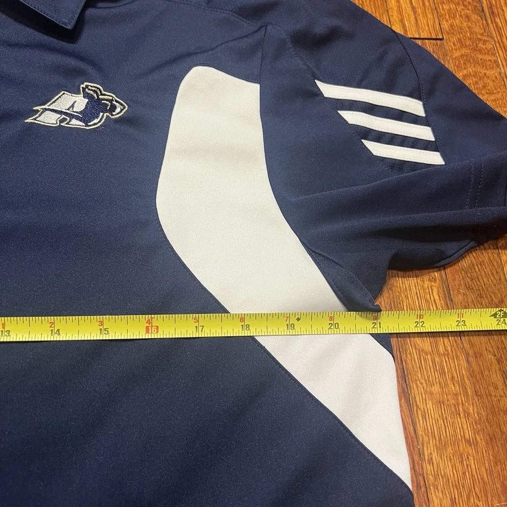 Adidas Akron Zips ClimaLite Scorch Men's Navy Golf Polo Shirt Size Large